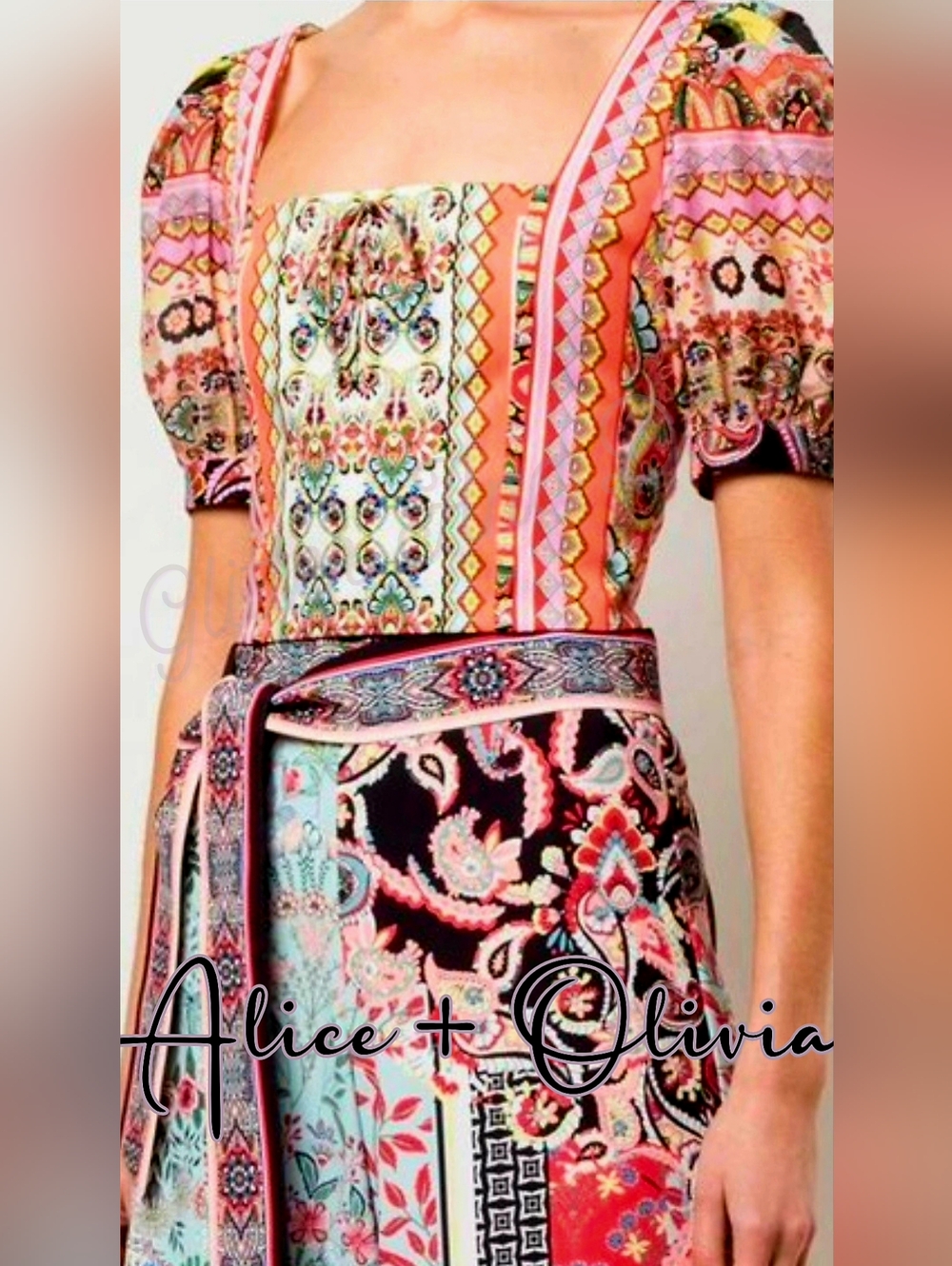 Alice + Olivia Margarite Lace-Up Bodice Top